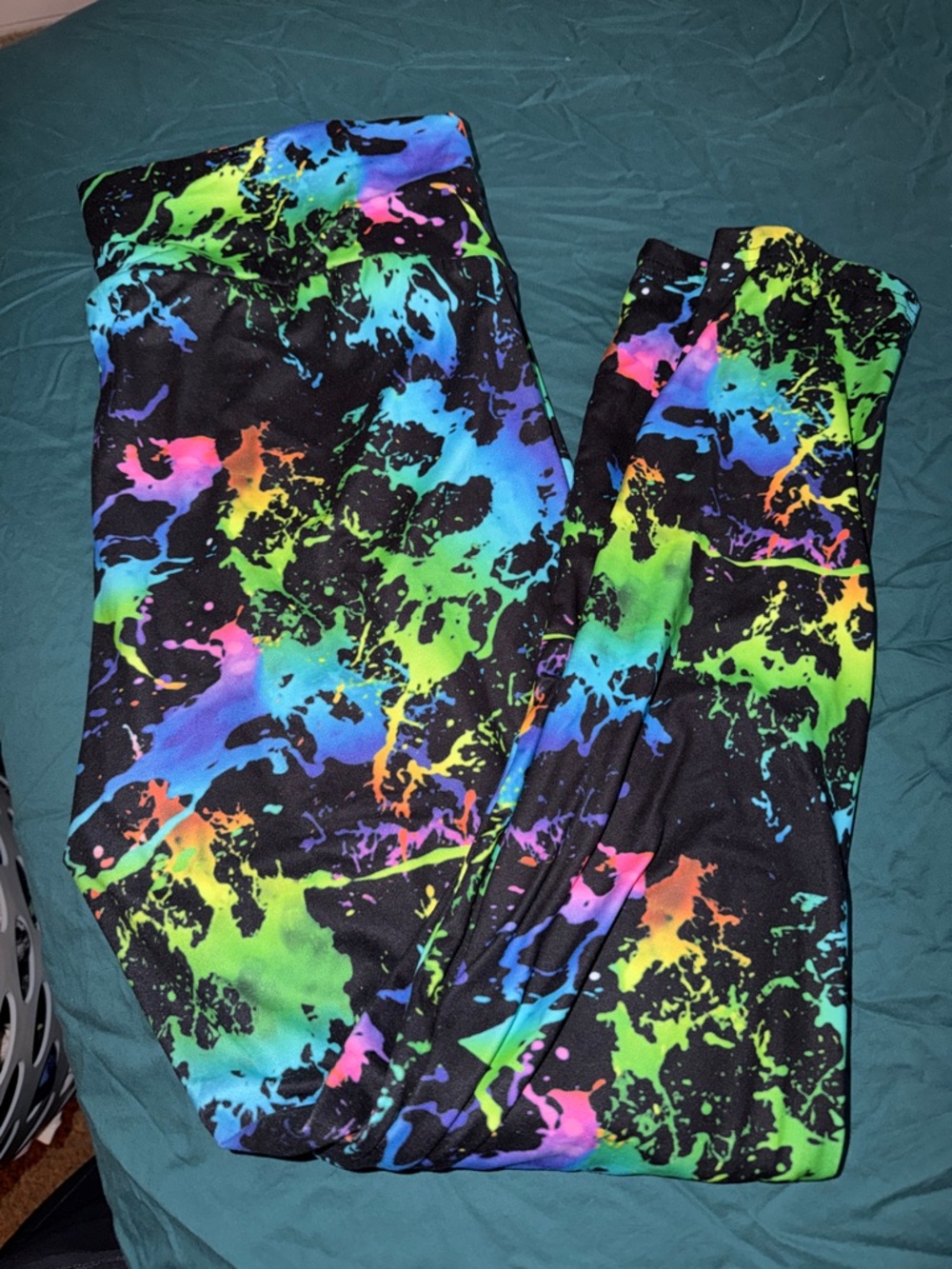 Black Neon Splash Leggings
